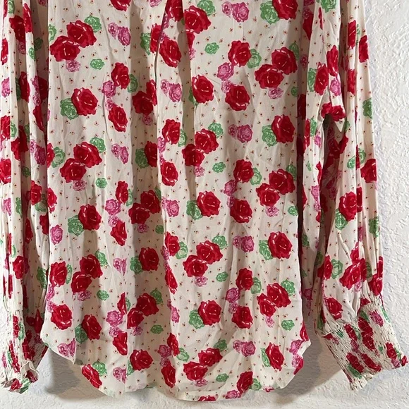 FATE The Alessandro Floral Blouse Long Sleeve Size Large NEW - Picture 9 of 16